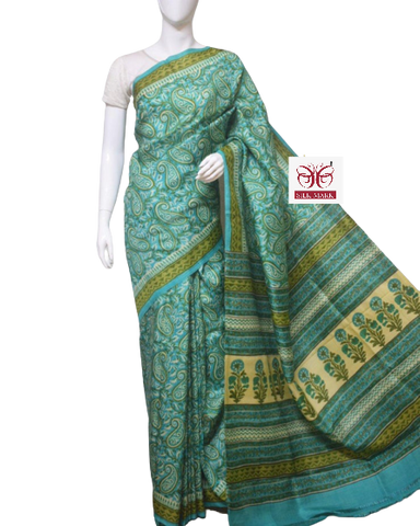 Pure Tussar Silk print saree