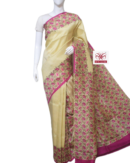 Pure Tussar Silk print saree