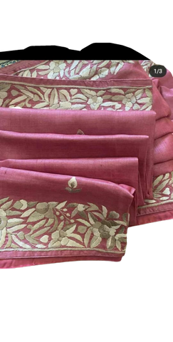 Tussar silk hand embroidery saree SILK ZONE