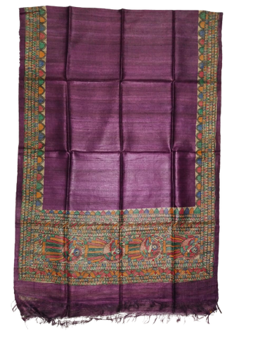 Tussar silk hand kalamkari paint dupatta SILK ZONE