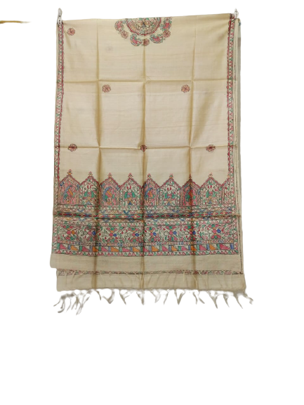 Tussar silk hand kalamkari dupatta SILK ZONE