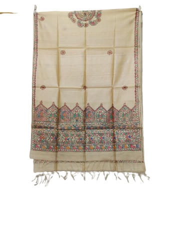 Tussar silk hand kalamkari dupatta SILK ZONE