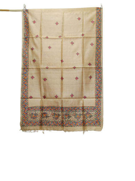 Tussar silk hand kalamkari dupatta SILK ZONE