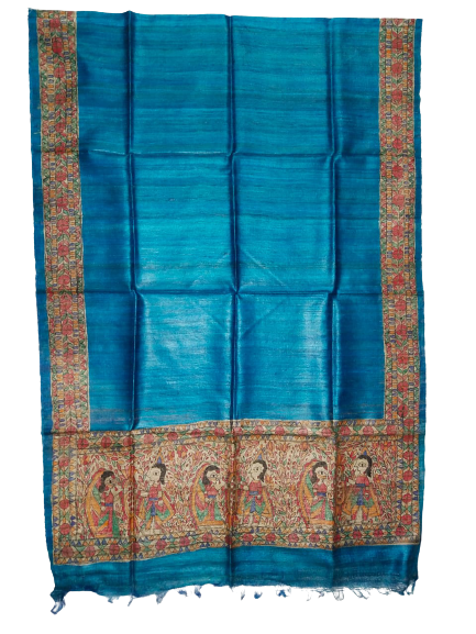 Tussar silk hand kalamkari dupatta SILK ZONE