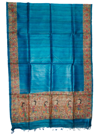 Tussar silk hand kalamkari dupatta SILK ZONE