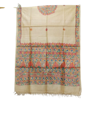 Tussar silk hand kalamkari paint dupatta SILK ZONE