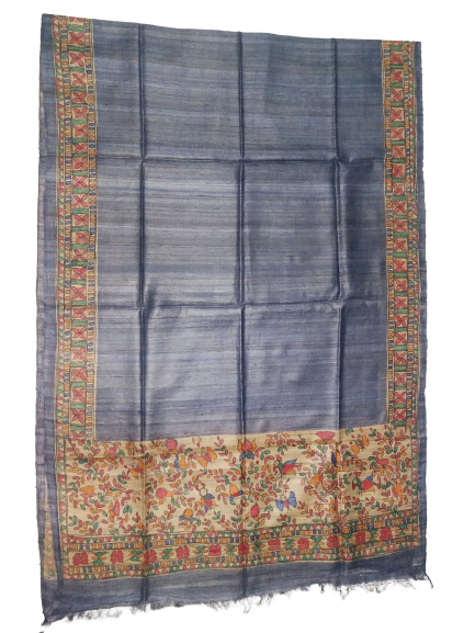 Tussar silk hand kalamkari paint dupatta SILK ZONE