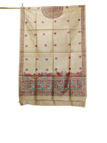 Tussar silk hand kalamkari paint dupatta SILK ZONE