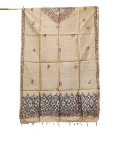 Tussar silk hand kalamkari paint dupatta silk dupatta