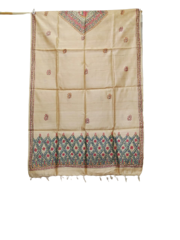 Tussar silk hand kalamkari paint dupatta silk dupatta