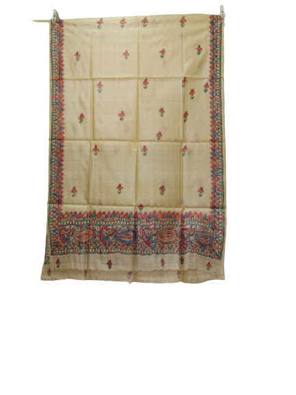 Tussar silk hand kalamkari paint dupatta SILK ZONE