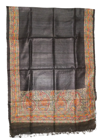 Tussar silk hand kalamkari paint dupatta SILK ZONE