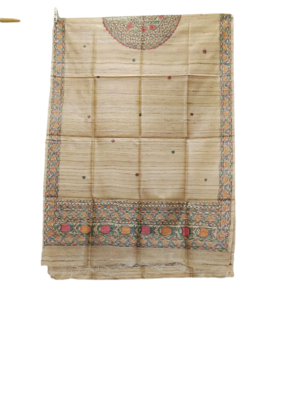 Tussar silk hand kalamkari paint dupatta SILK ZONE