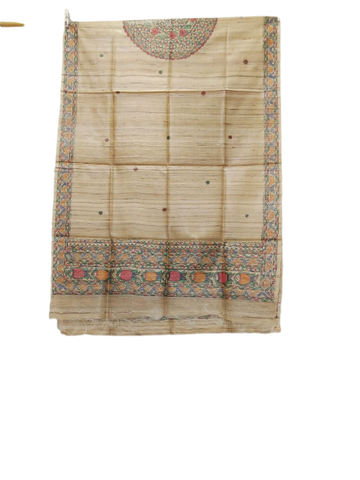 Tussar silk hand kalamkari paint dupatta SILK ZONE