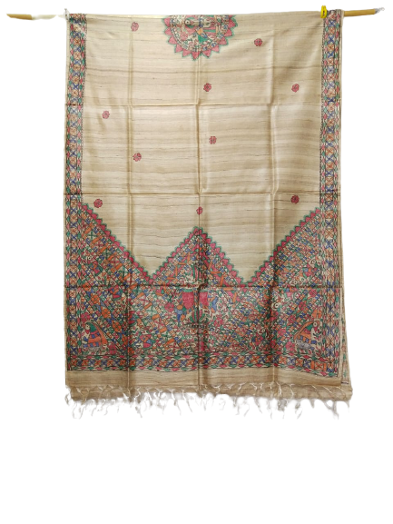 Tussar silk hand kalamkari paint dupatta Silk ZONE