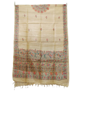 Tussar silk hand kalamkari dupatta SILK ZONE