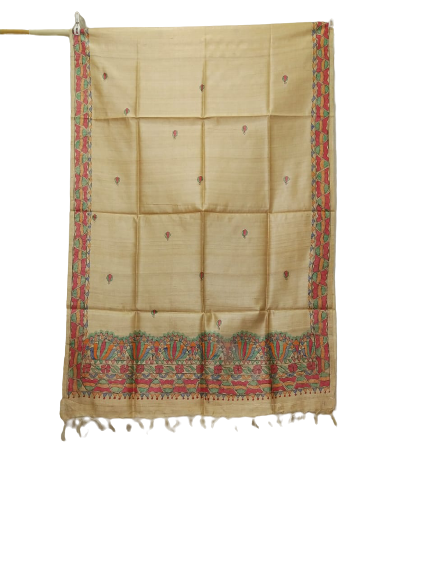 Tussar silk hand kalamkari dupatta SILK ZONE