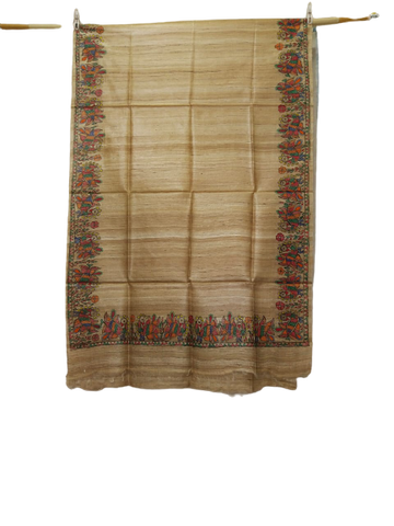 Tussar silk hand kalamkari paint dupatta SILK ZONE