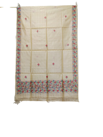 Tussar silk hand kalamkari paint dupatta SILK ZONE