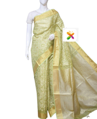 Pure Linen Tissue Saree With Embroidery SILK ZONE