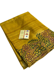 Pure tussar cutwork design embroidery silk saree SILK ZONE