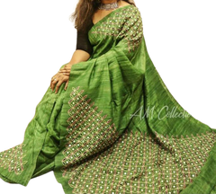 Pure tussar cutwork design silksareee1 SILK ZONE
