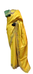 Pure tussar cutwork design embroidery silk saree SILK ZONE