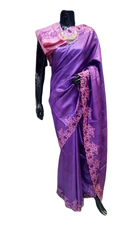 Pure tussar cutwork design embroidery silk saree SILK ZONE