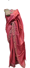 Pure tussar cutwork design embroidery silk saree SILK ZONE
