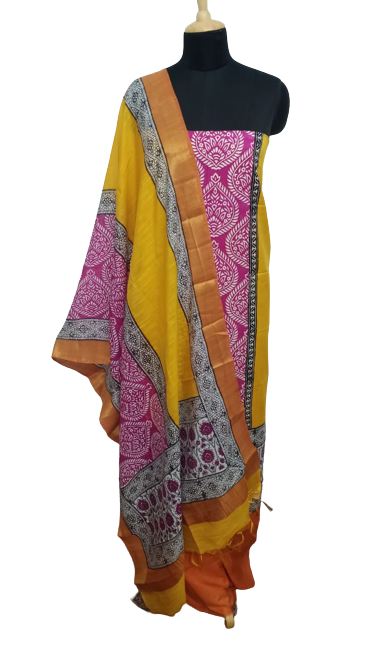 Semi-Tussar Printed Suit SILK ZONE