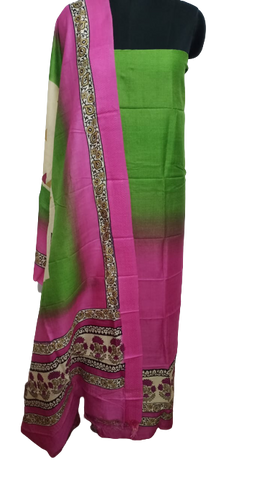 Semi-Tussar printed suit SILK ZONE