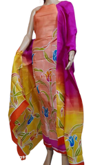 Tussar silk hand print suit SILK ZONE