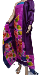 Tussar silk hand print suit SILK ZONE