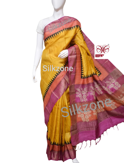 Pure Tussar Silk print saree