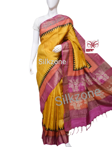 Pure Tussar Silk print saree