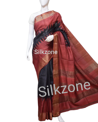 Pure Tussar Silk print saree