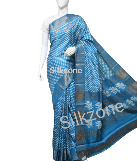 Pure Tussar Silk print saree