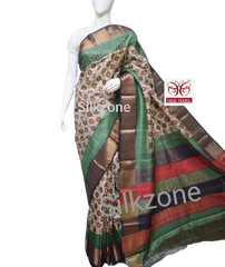 Pure Tussar Silk print saree