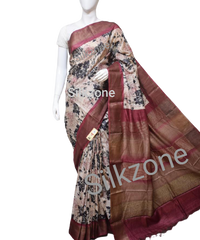 Pure Tussar Silk print saree