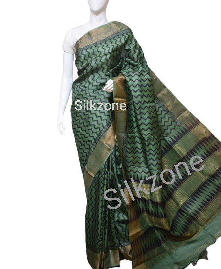 Pure Tussar Silk print saree
