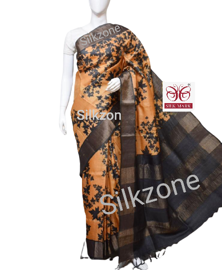 Pure Tussar Silk print saree