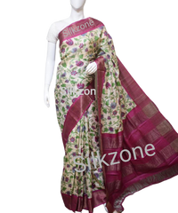 Pure Tussar Silk print saree