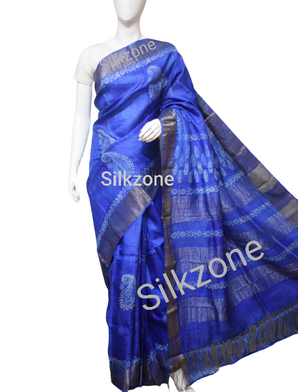 Pure Tussar Silk print saree