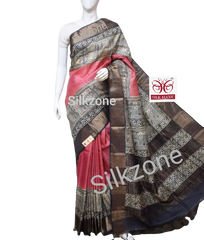 Pure Tussar Silk print saree
