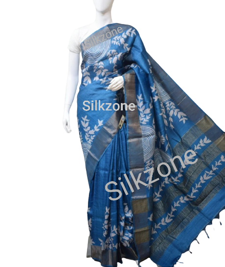 Pure Tussar Silk print saree
