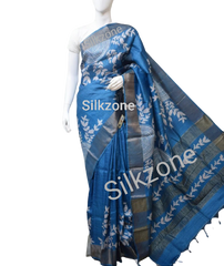 Pure Tussar Silk print saree