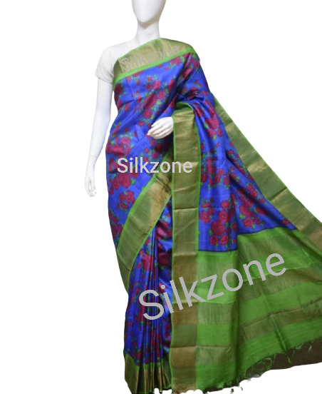 Pure Tussar Silk print saree