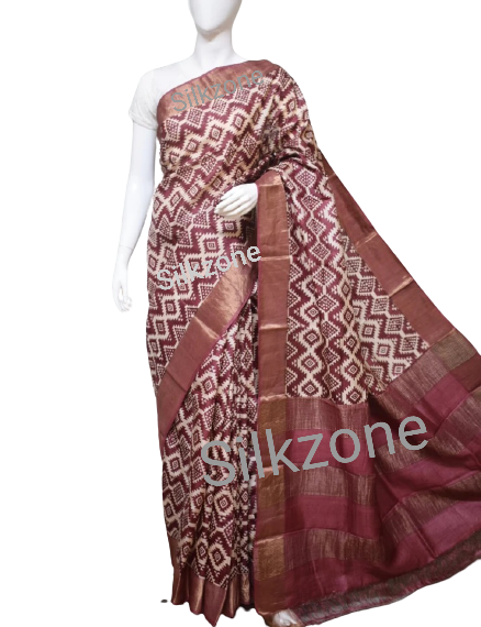 Pure Tussar Silk print saree