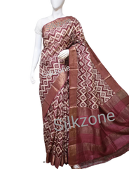 Pure Tussar Silk print saree