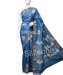 Pure Tussar Silk print saree